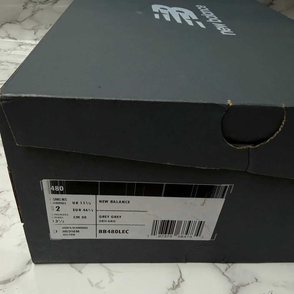 Unisex New Balance 480 Grey Grey BB480LEC Men's US Size 12 / Women's 13,5 - Picture 9 of 11